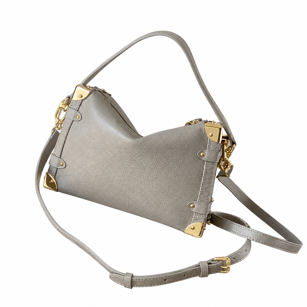 Louis Vuitton Soft Trunk — Tourterelle Grey Taurillon, Gold Corner Fittings & Chain Strap