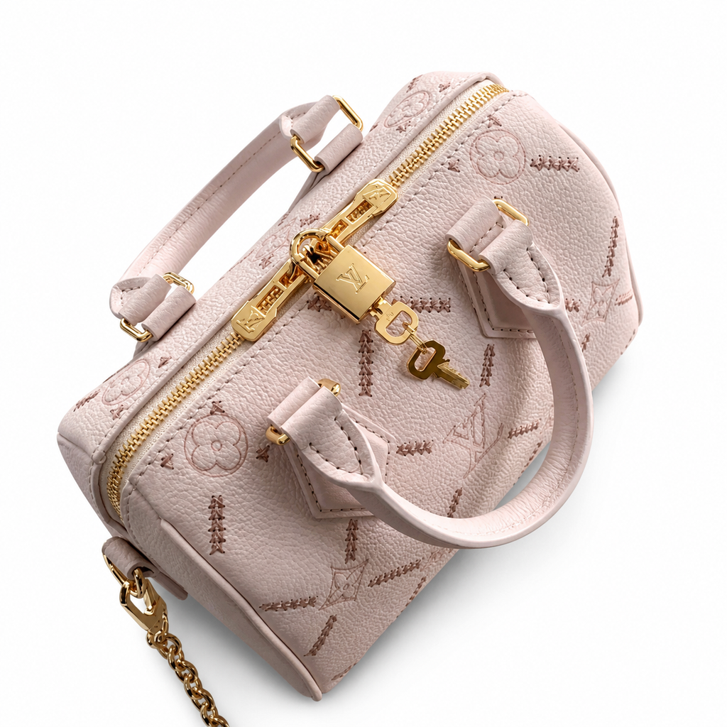 Louis Vuitton Speedy Bandoulière 20 — Mahina Perforated Leather in Rose Poudre with Embroidery