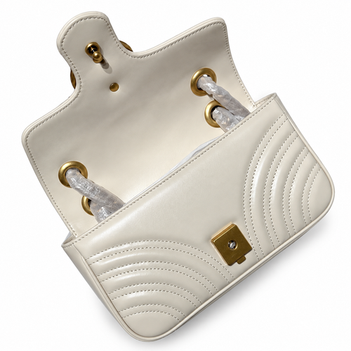 Gucci Blondie Small Shoulder Bag in Ivory Leather