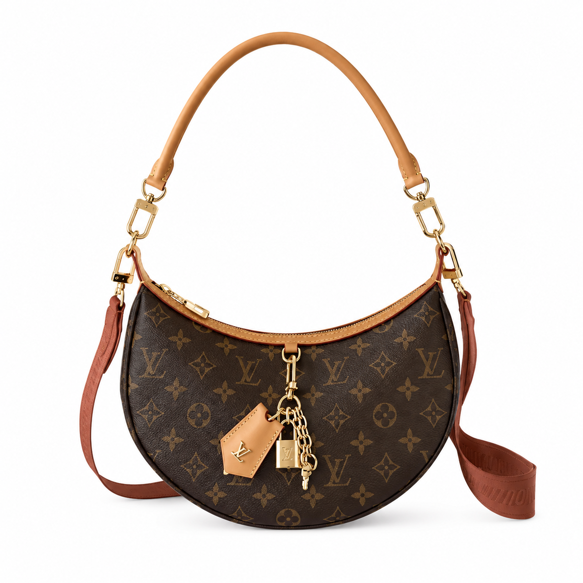 Louis Vuitton Loop Bag — Monogram Canvas, Vachetta Handle & Three-Piece LV Charm Set