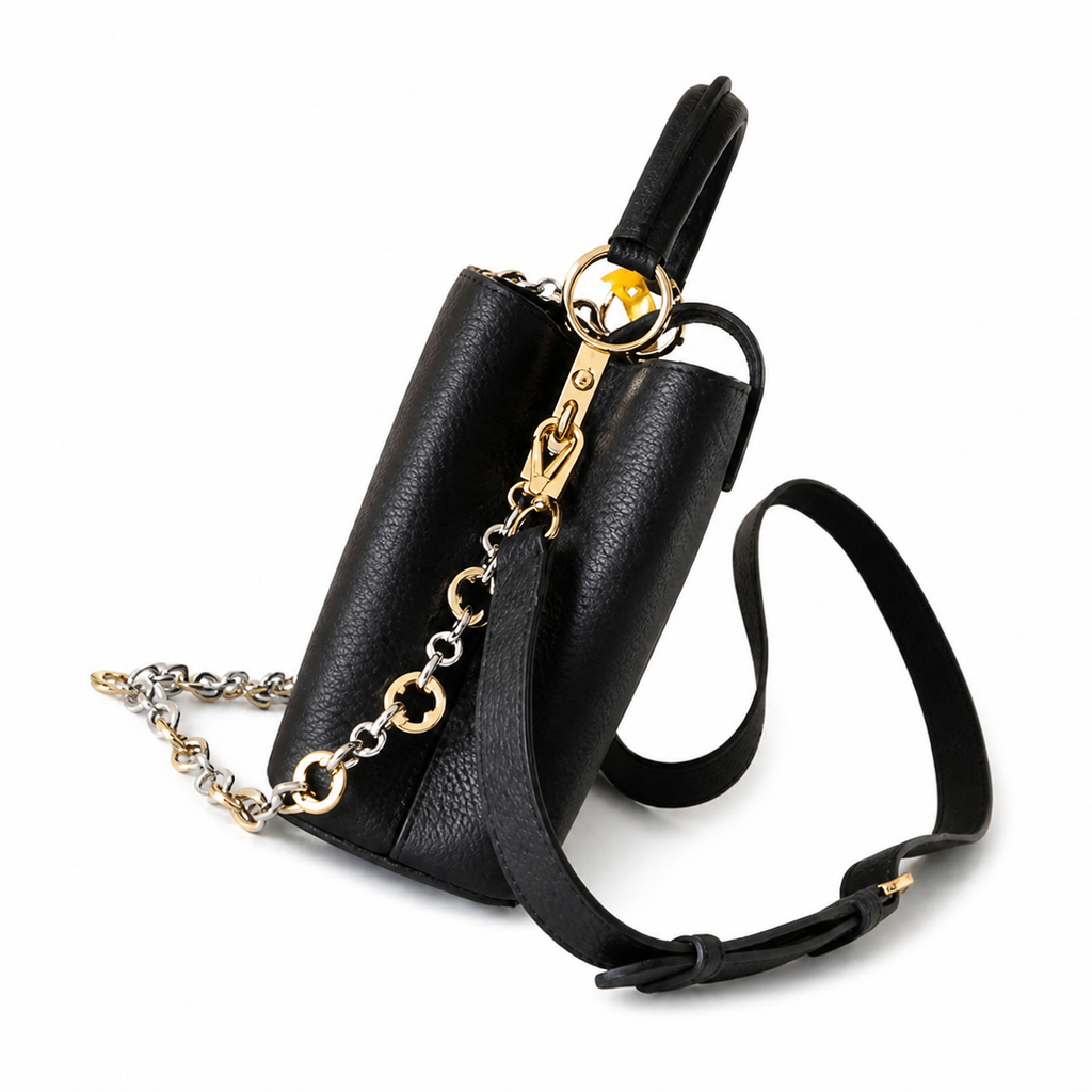 Louis Vuitton Capucines BB — Taurillon Leather in Noir with Two-Tone Chain & Leather Tassel