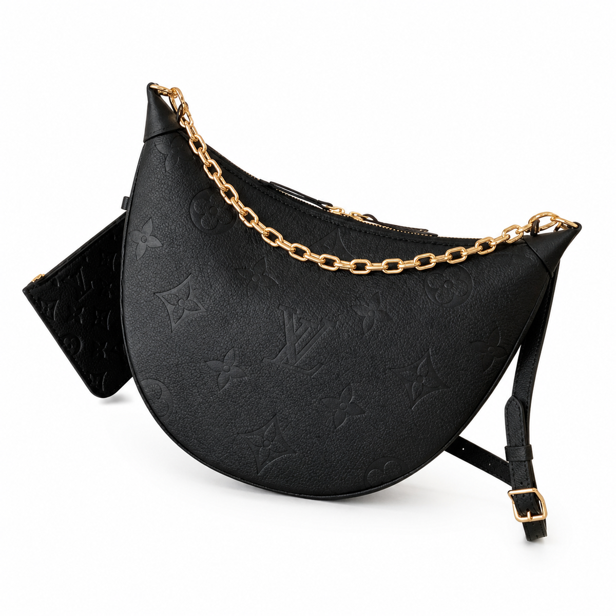 LV Loop Half-Moon Bag | Empreinte Embossed Leather Gold Chain