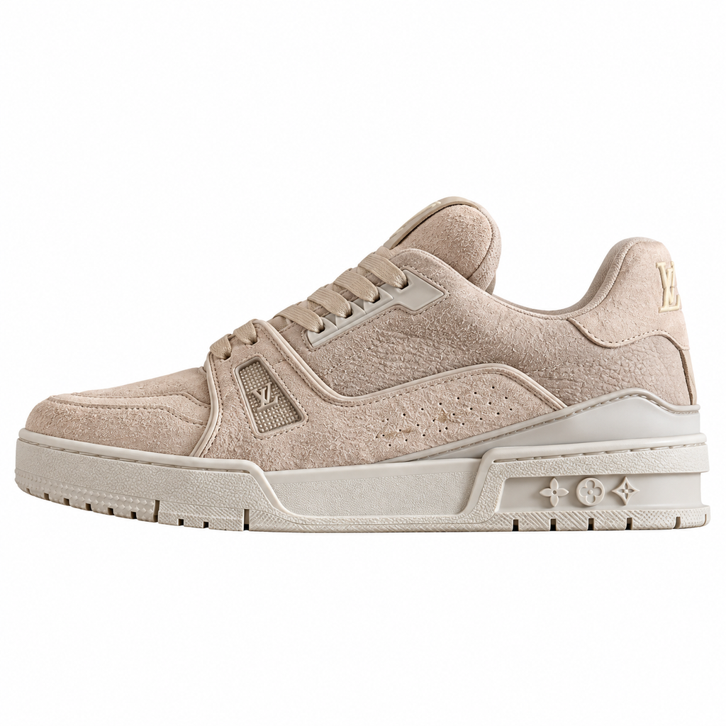 Louis Vuitton Trainer Taupe Textured Sneakers