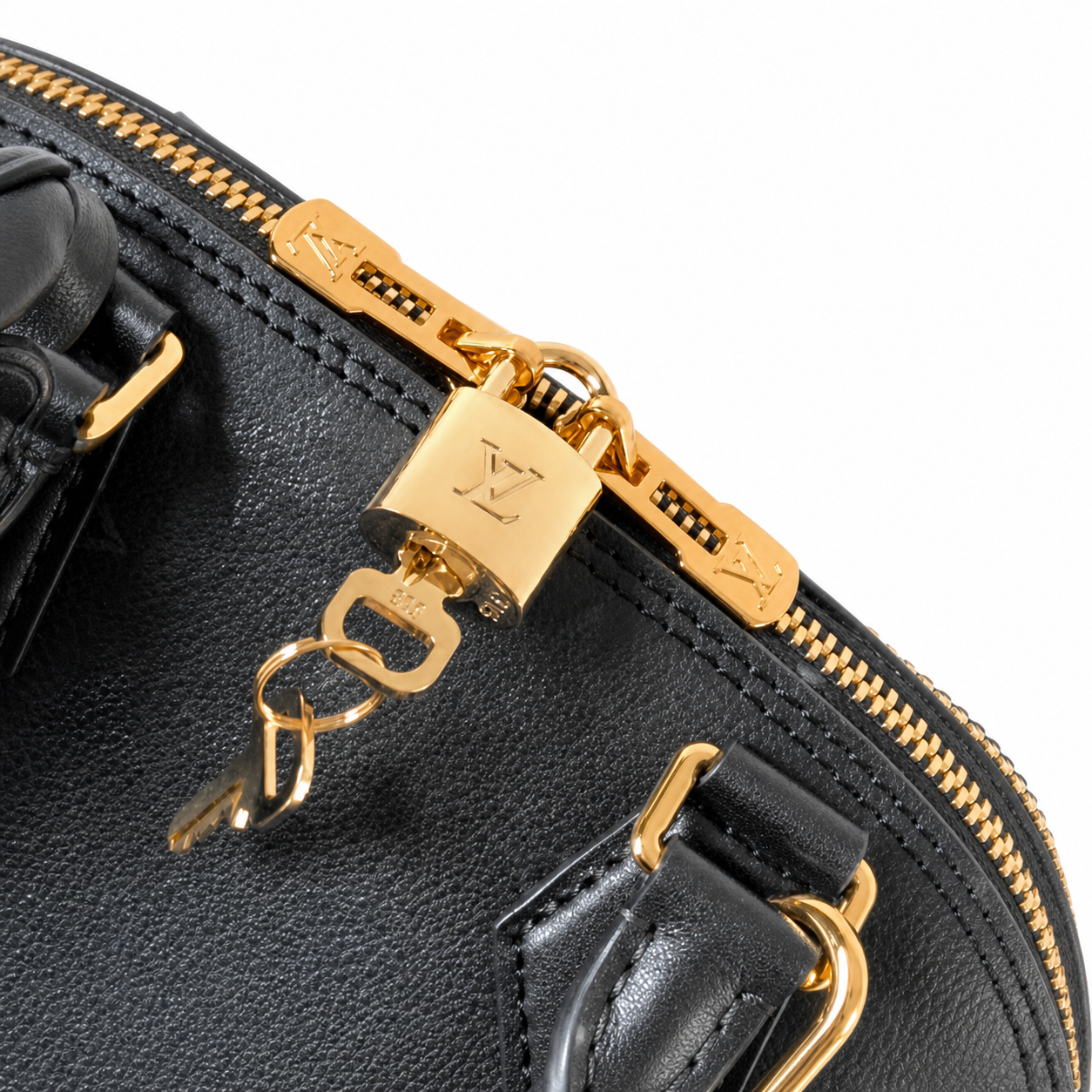 Louis Vuitton Alma BB — Monogram Empreinte Leather in Black