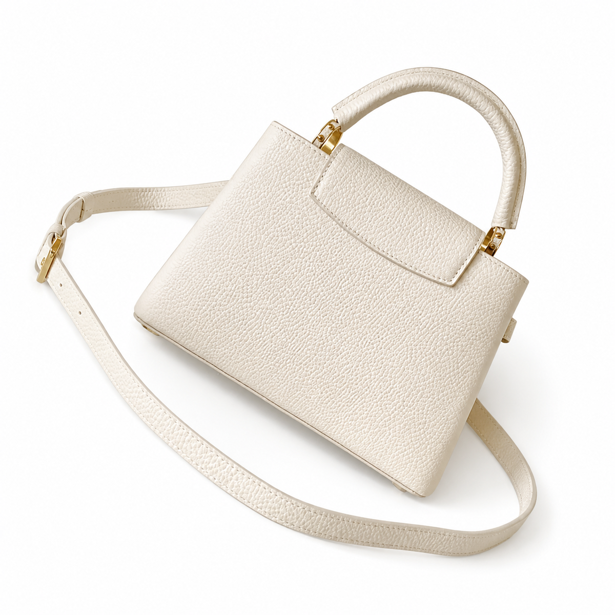 Louis Vuitton Capucines BB — Monogram Empreinte Leather in Crème with Gold Hardware