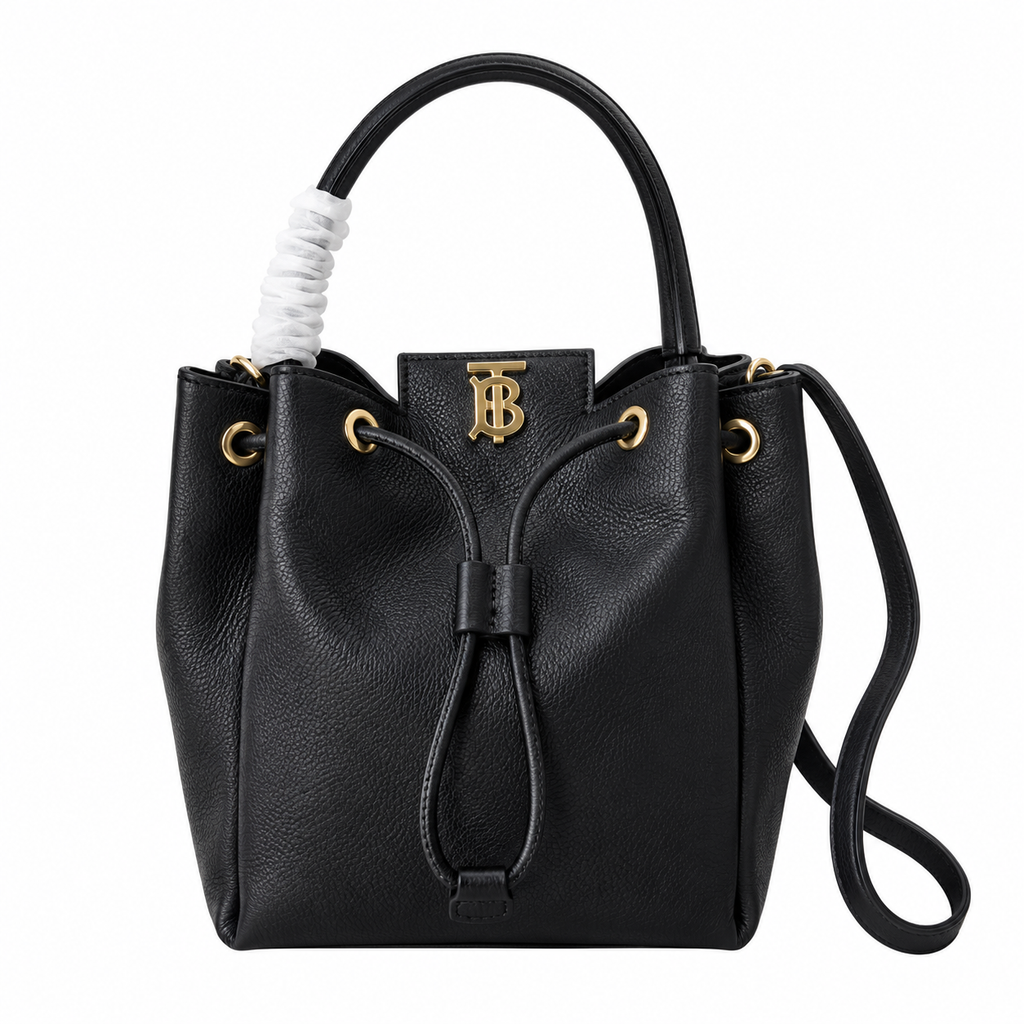 Burberry Signature Black Drawstring Bucket Bag