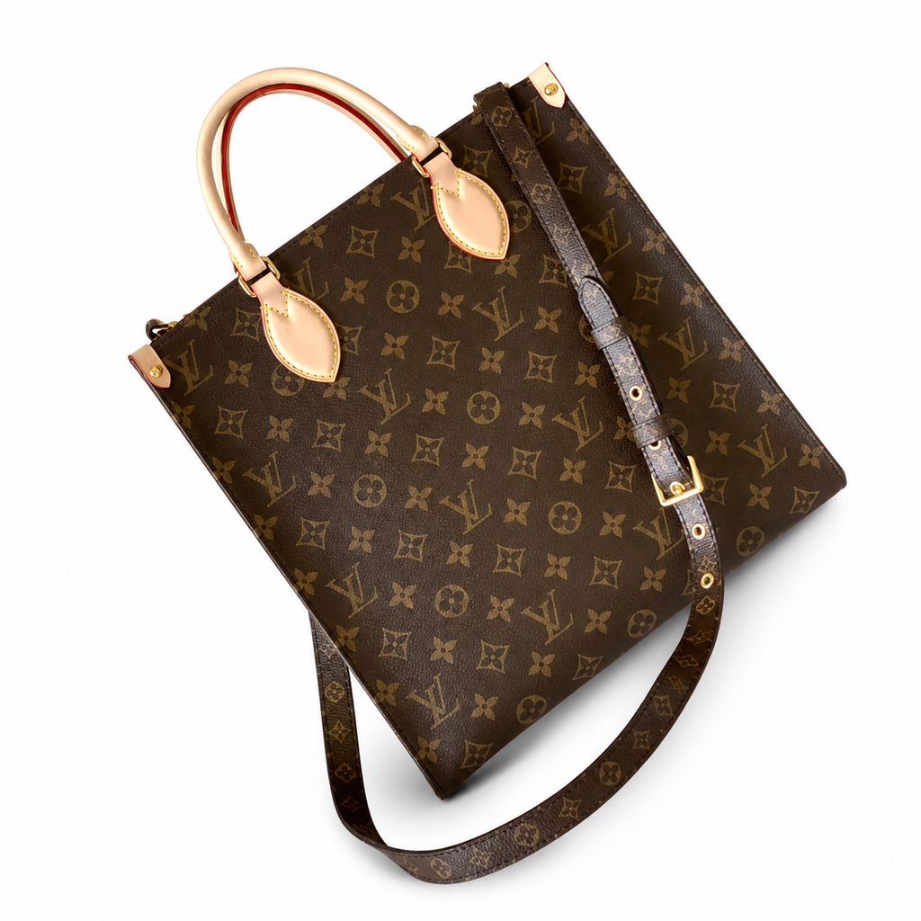 Louis Vuitton Sac Plat BB — Monogram Canvas with Vachetta Leather Handles