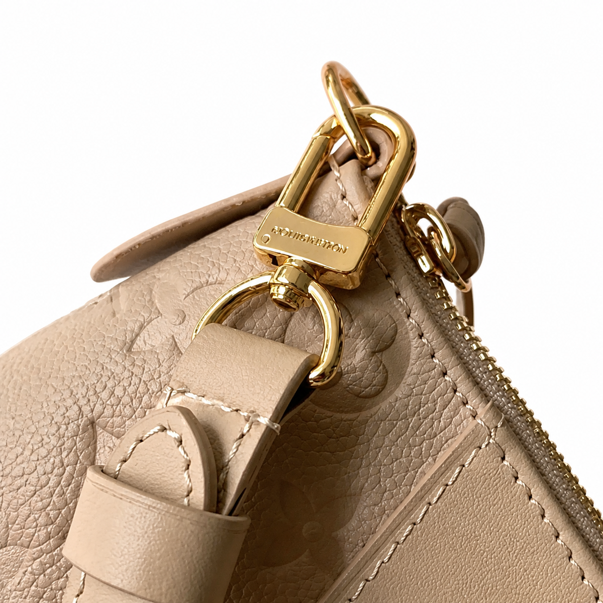 Louis Vuitton Empreinte Large Tote — Beige, Rounded Double Handles & Detachable Strap