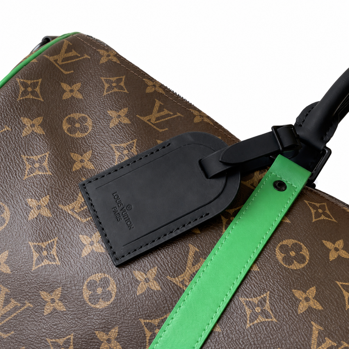 Louis Vuitton Keepall Bandoulière — Monogram Canvas with Green Trim