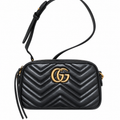 Gucci GG Marmont Small Camera Bag in Black Matelassé