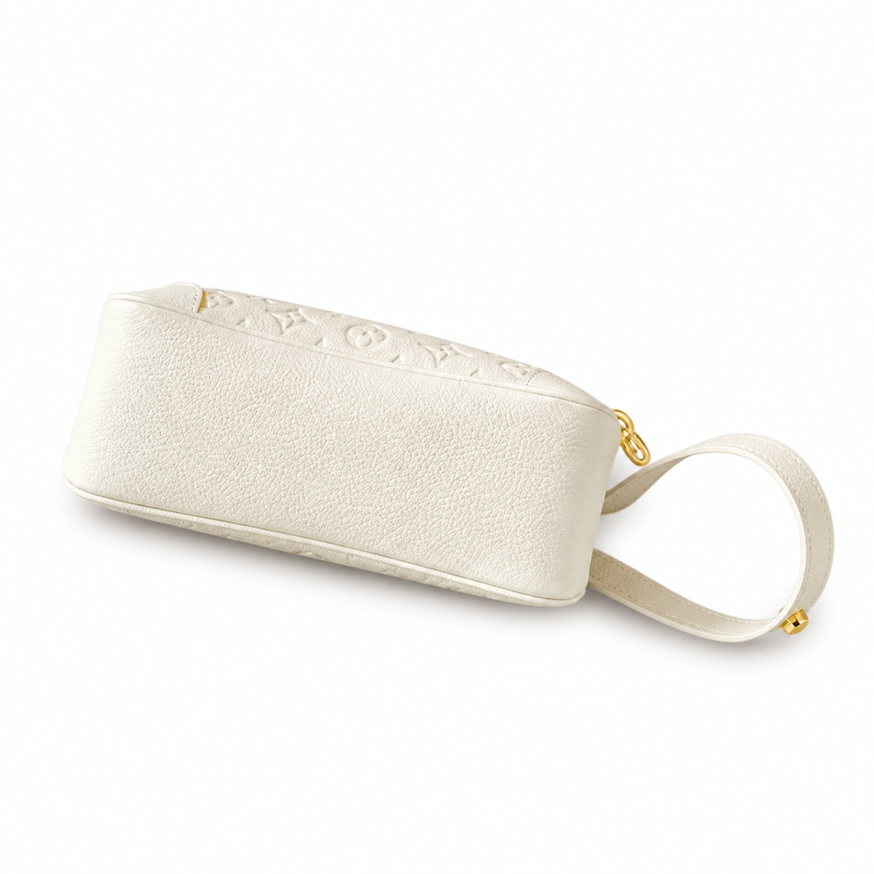 Louis Vuitton Giant Monogram Top Handle — Crème Ivoire Empreinte, Tonal Double Handles & Carabiner Strap