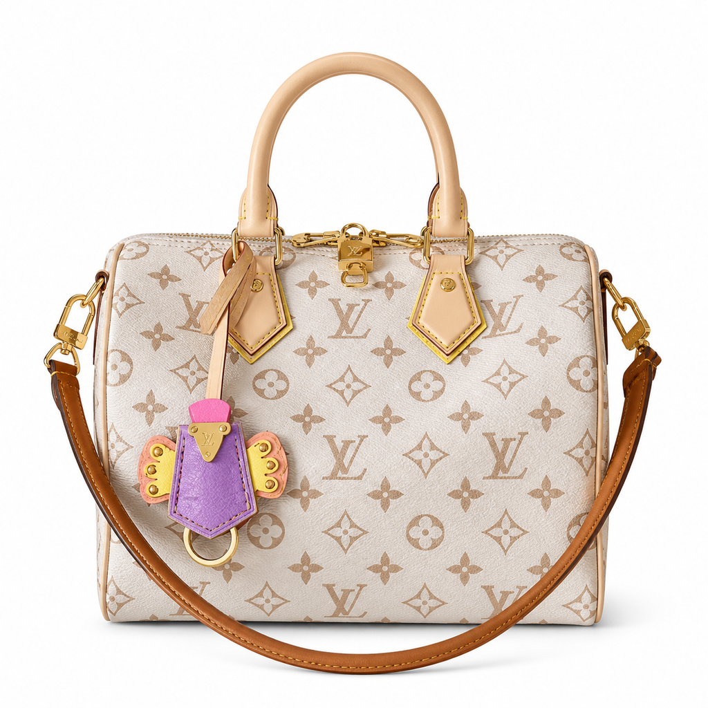 Louis Vuitton Speedy Bandoulière 25 — Monogram Dune with Butterfly Bag Charm