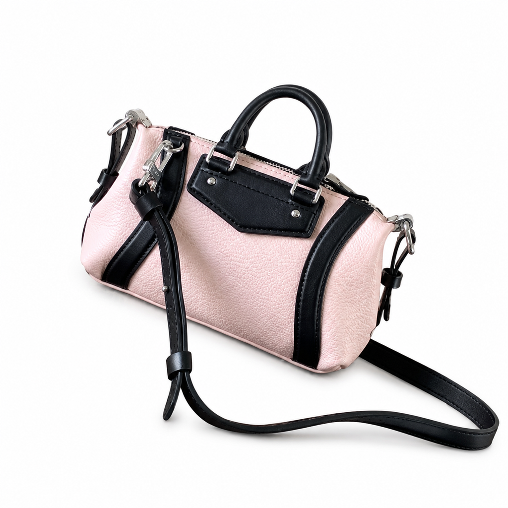 Louis Vuitton Mahina Cylinder — Rose Ballerine Perforated Calfskin, Racing Stripes & Silver Hardware