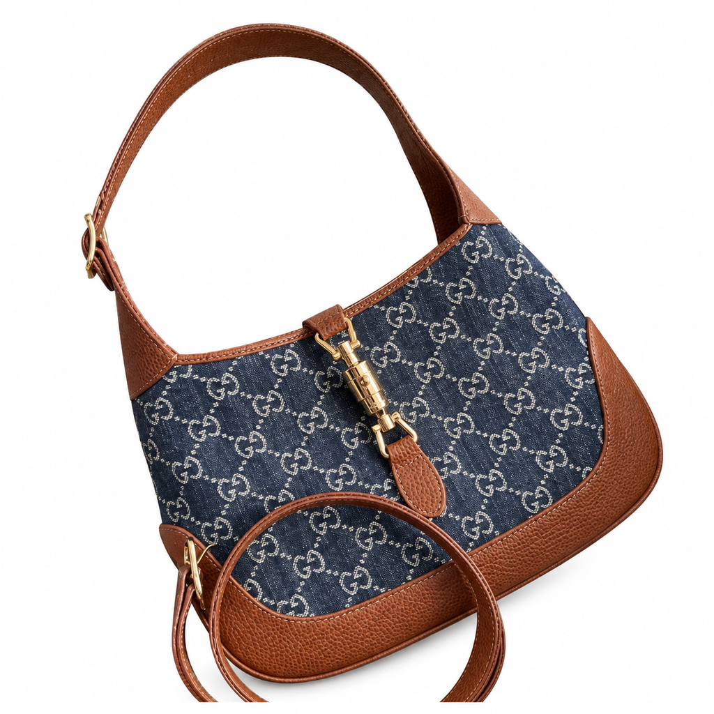 Gucci Jackie 1961 GG Denim Shoulder Bag