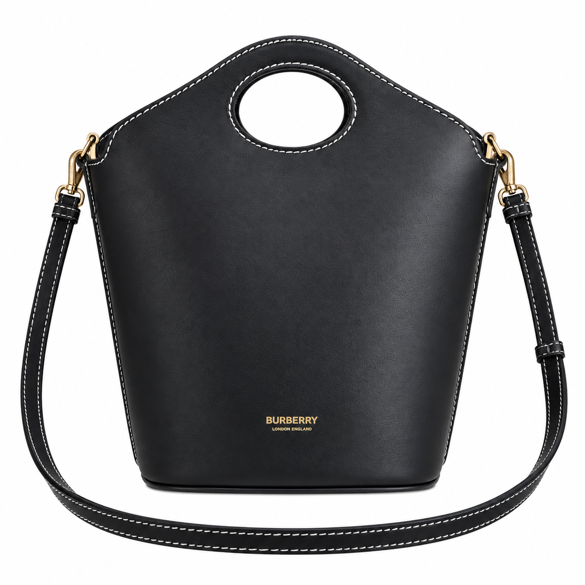 Burberry Sculpted Black Cutout Handle Bag
