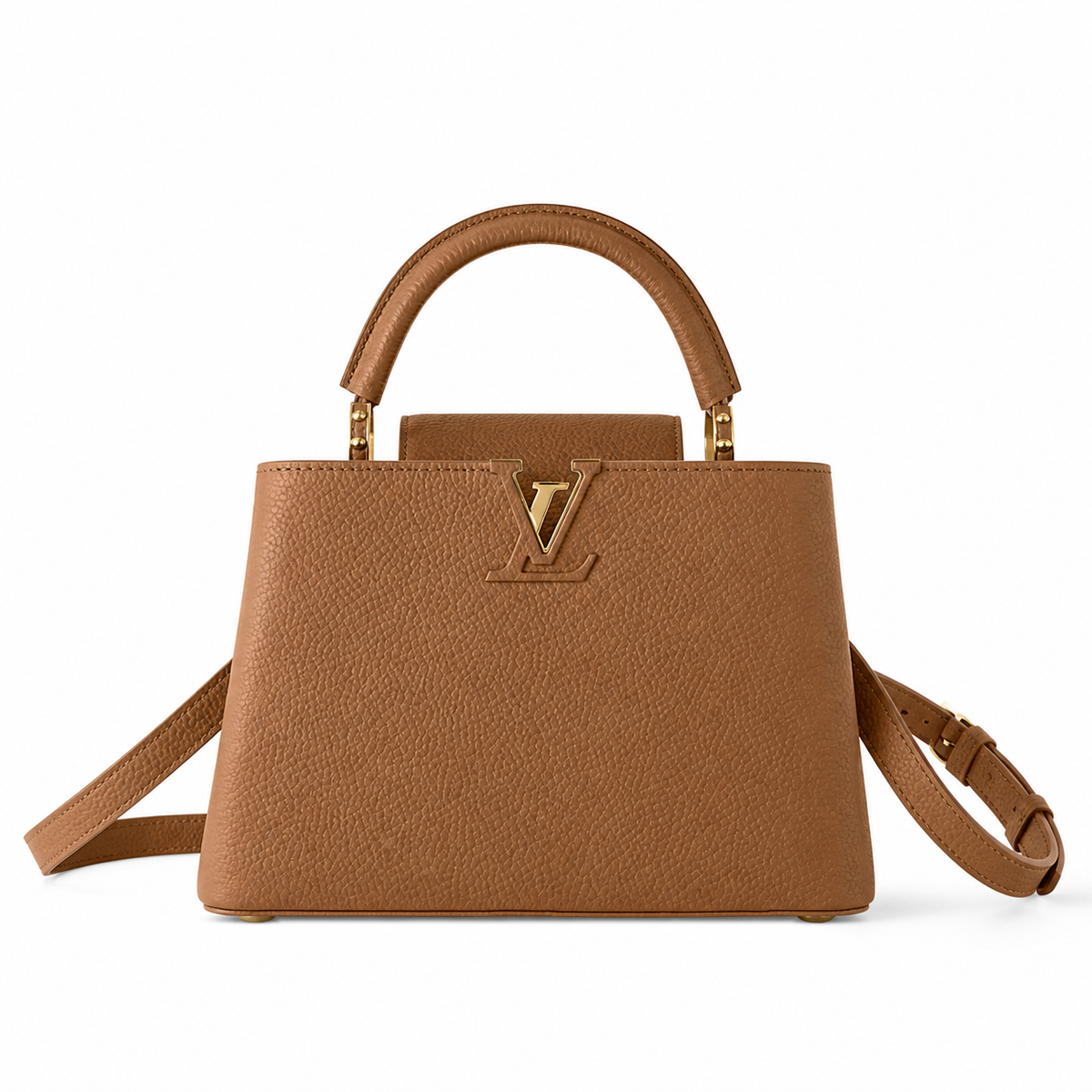 Louis Vuitton Capucines BB & Mini — Caramel Taurillon, Gold LV Clasp & Tonal Design
