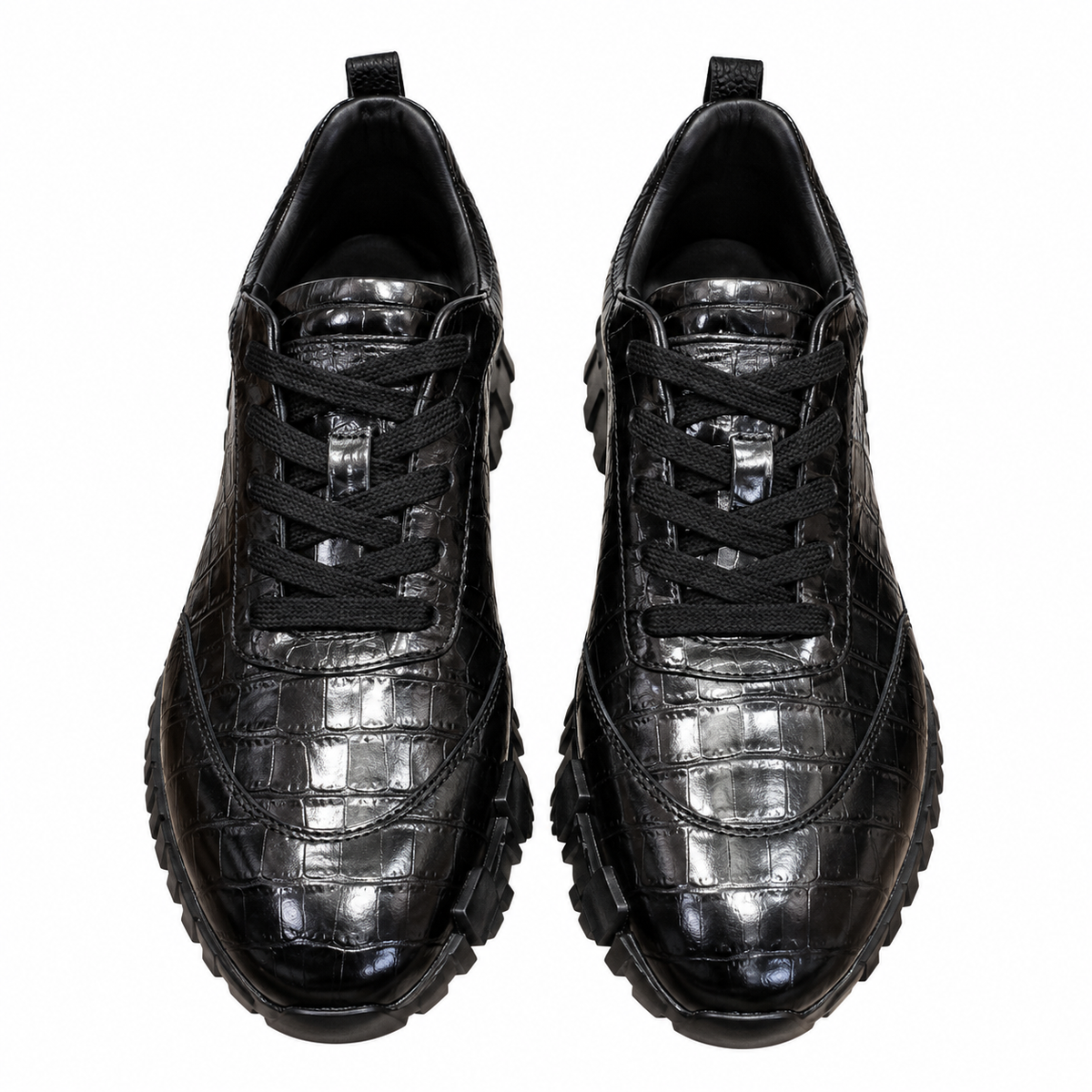 Hermès Black Scale-Textured Low-Top Sneakers