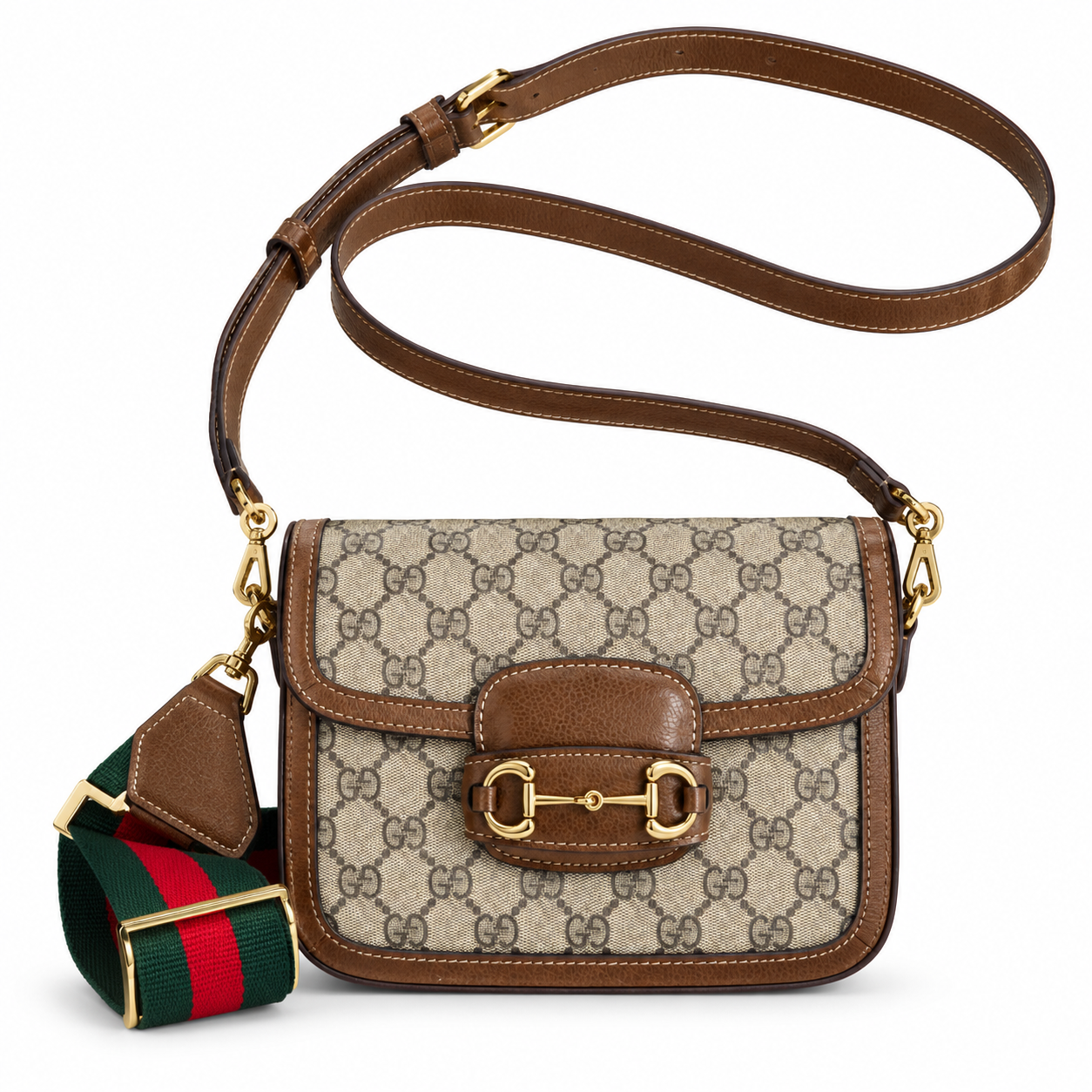 Gucci Horsebit 1955 Mini Crossbody Bag with Web Strap