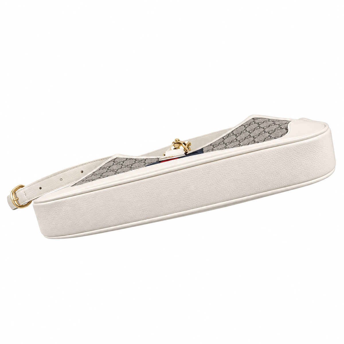 Gucci Jackie 1961 GG Supreme Shoulder Bag in White Leather