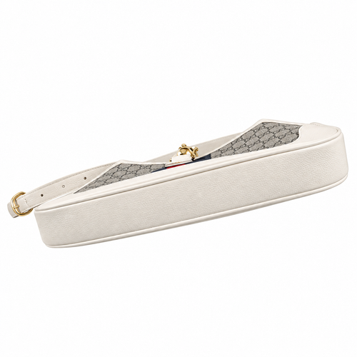 Gucci Jackie 1961 GG Supreme Shoulder Bag in White Leather