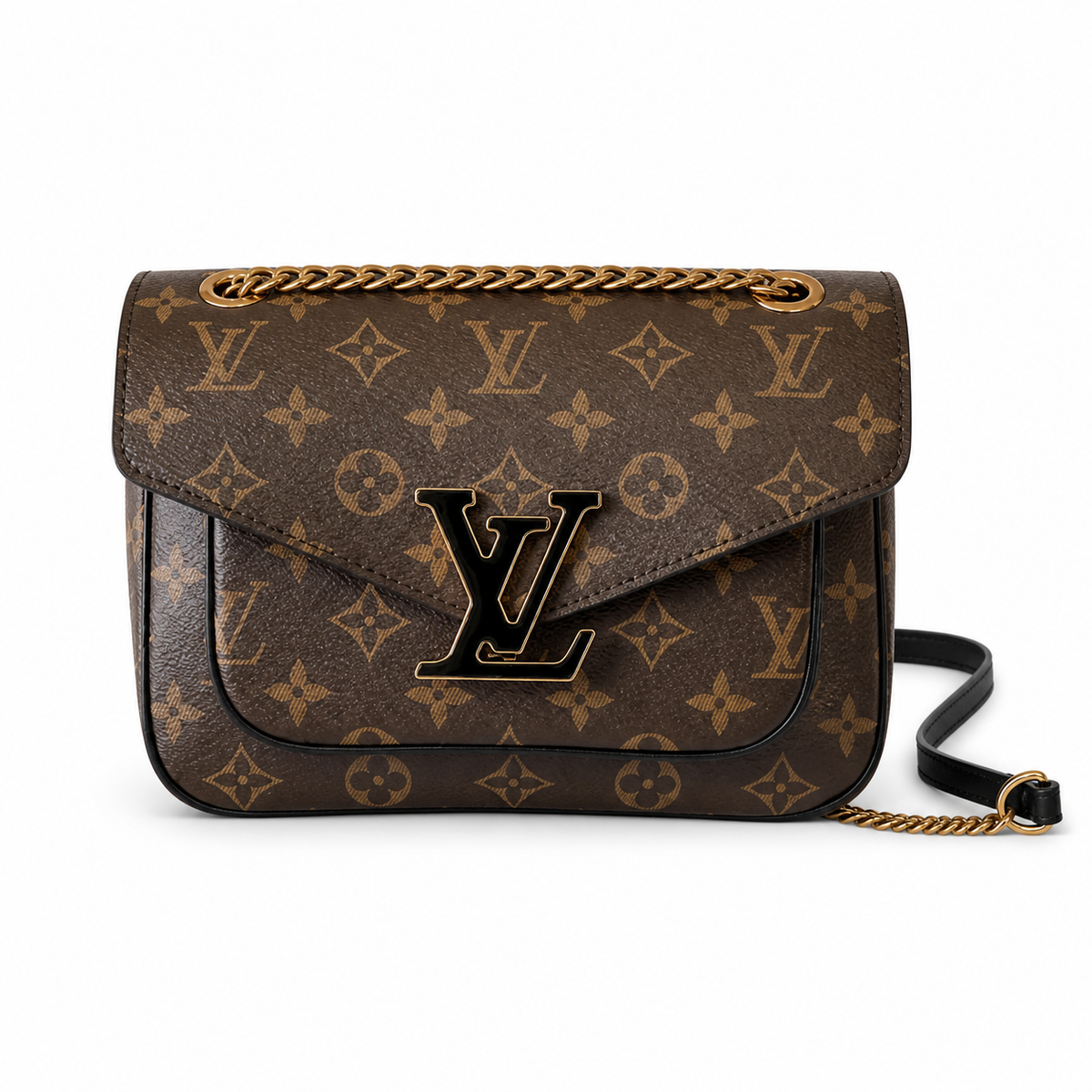 Louis Vuitton Passy — Monogram Canvas with Black LV Clasp