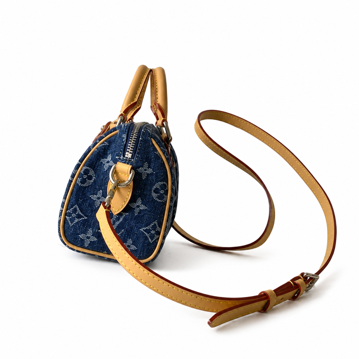 Louis Vuitton Speedy Bandoulière 18 — Monogram Denim in Bleu with Vachetta Trim