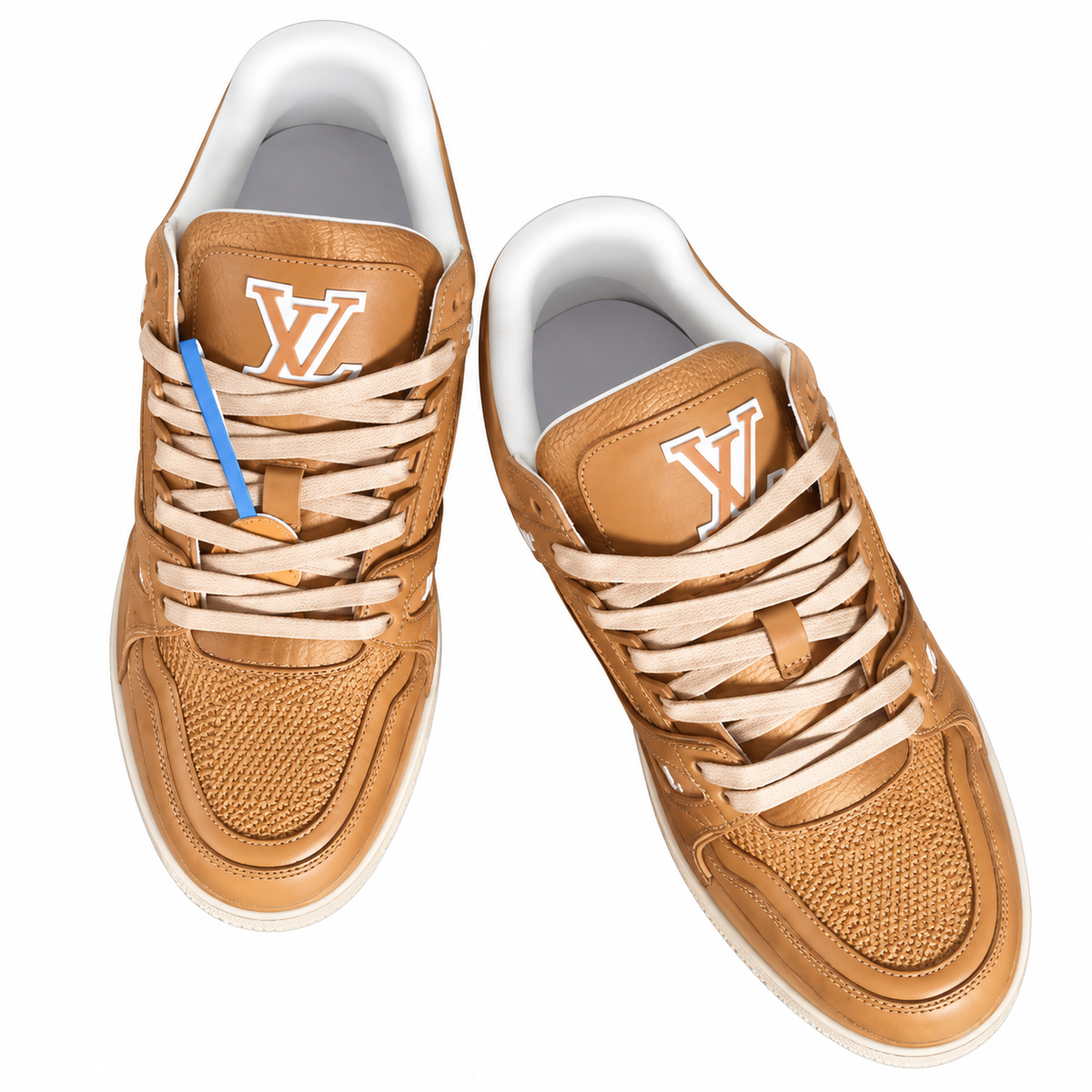 Louis Vuitton Trainer Tan Textured Sneakers