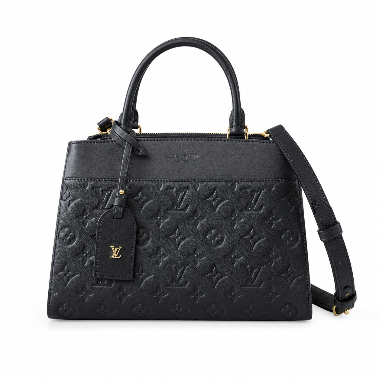 Louis Vuitton Marelle MM — Noir Empreinte, Dual Rounded Top Handles, Front Pocket & Dual Zipper