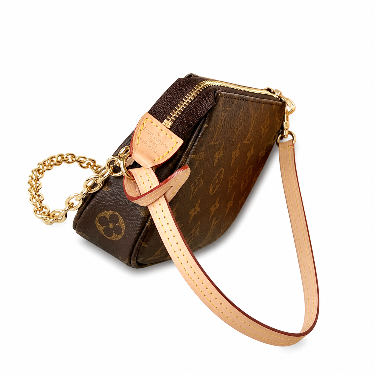 Louis Vuitton Mini Pochette Accessoires — Monogram Canvas & Perforated Vachetta