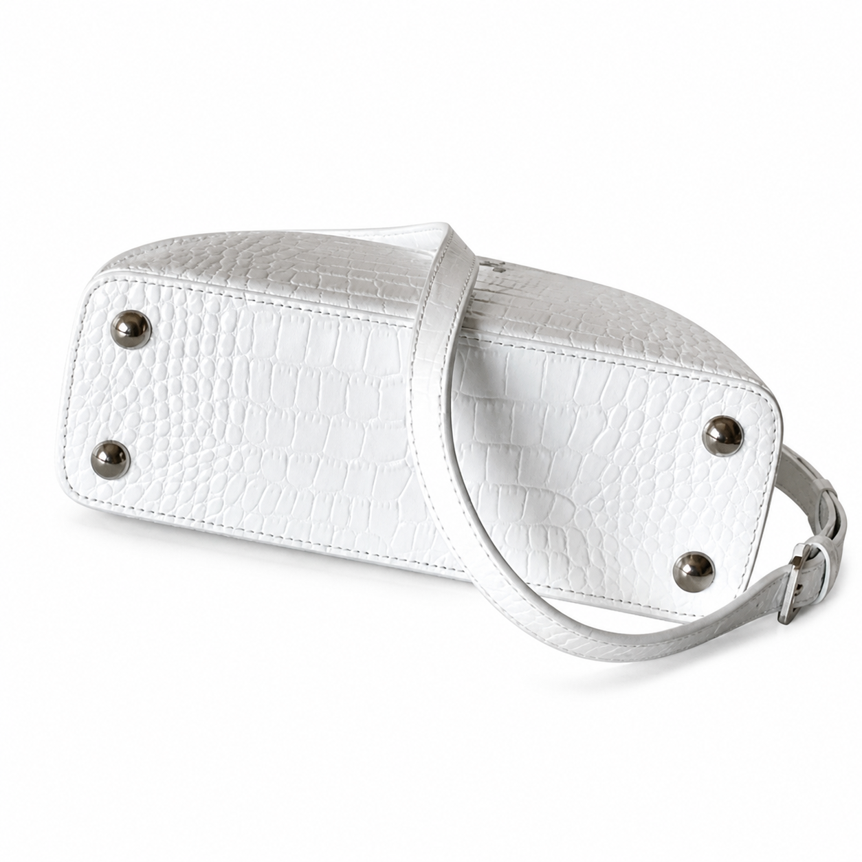Louis Vuitton Locky BB — Crocodilien Embossed Leather in Blanc with Silver Hardware