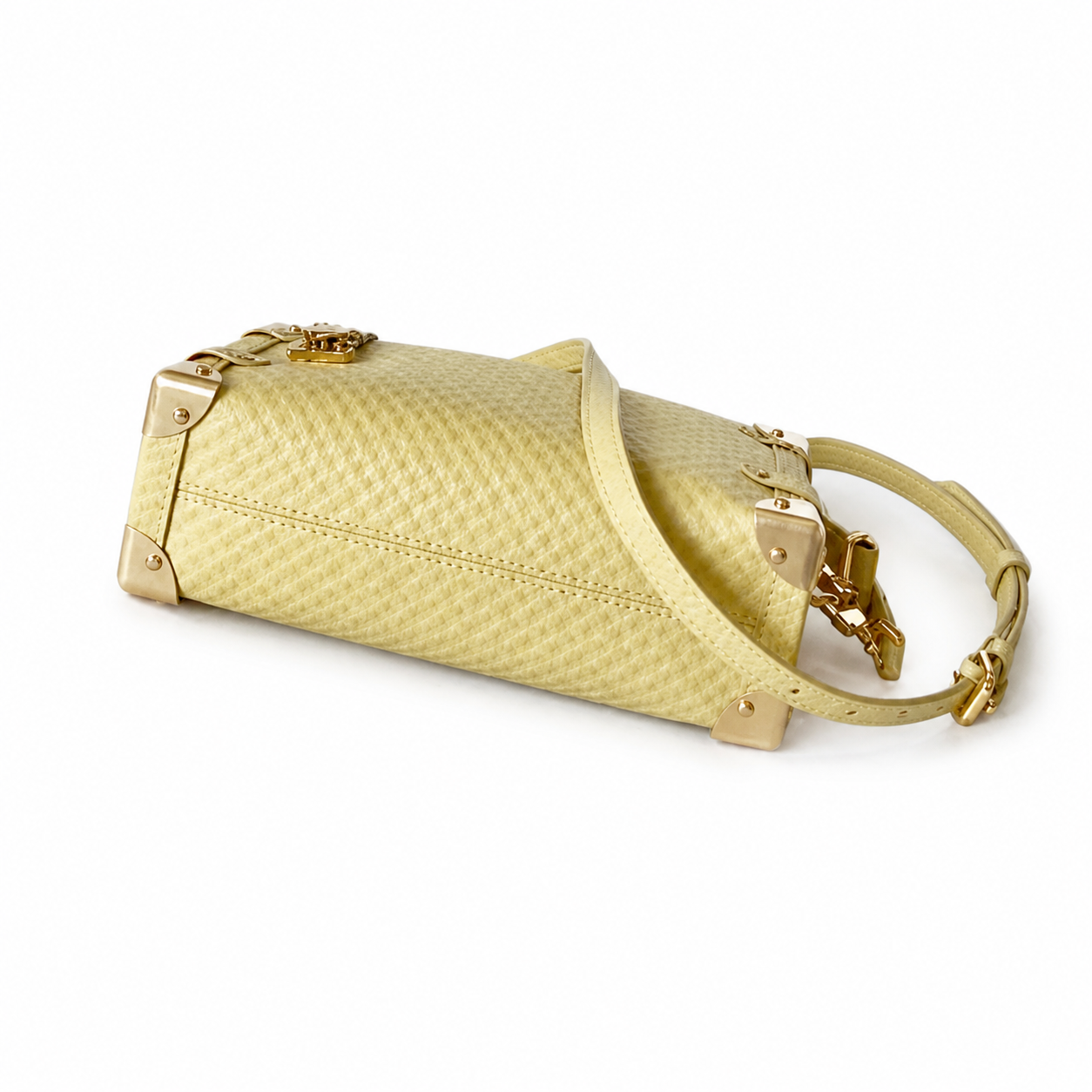 Louis Vuitton Petite Malle Souple — Monogram Quilted Leather in Jaune Poussin with Gold Hardware