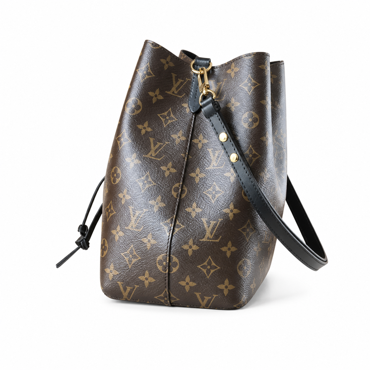 Louis Vuitton Noé GM — Monogram Canvas, Black Leather Trim & Drawstring Closure
