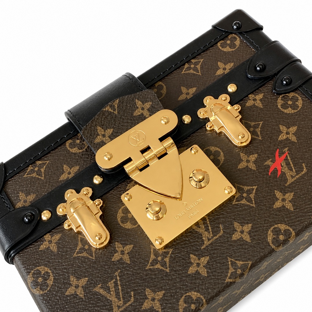 Louis Vuitton Petite Malle — Monogram Canvas & Black Leather