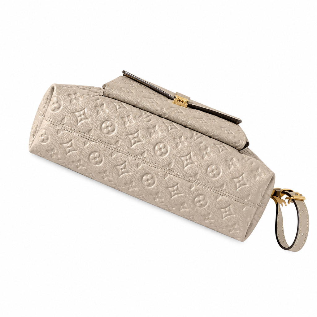 Louis Vuitton Hobo — Tourterelle Empreinte, Gold Square Chain-Link & LV Turn-Lock