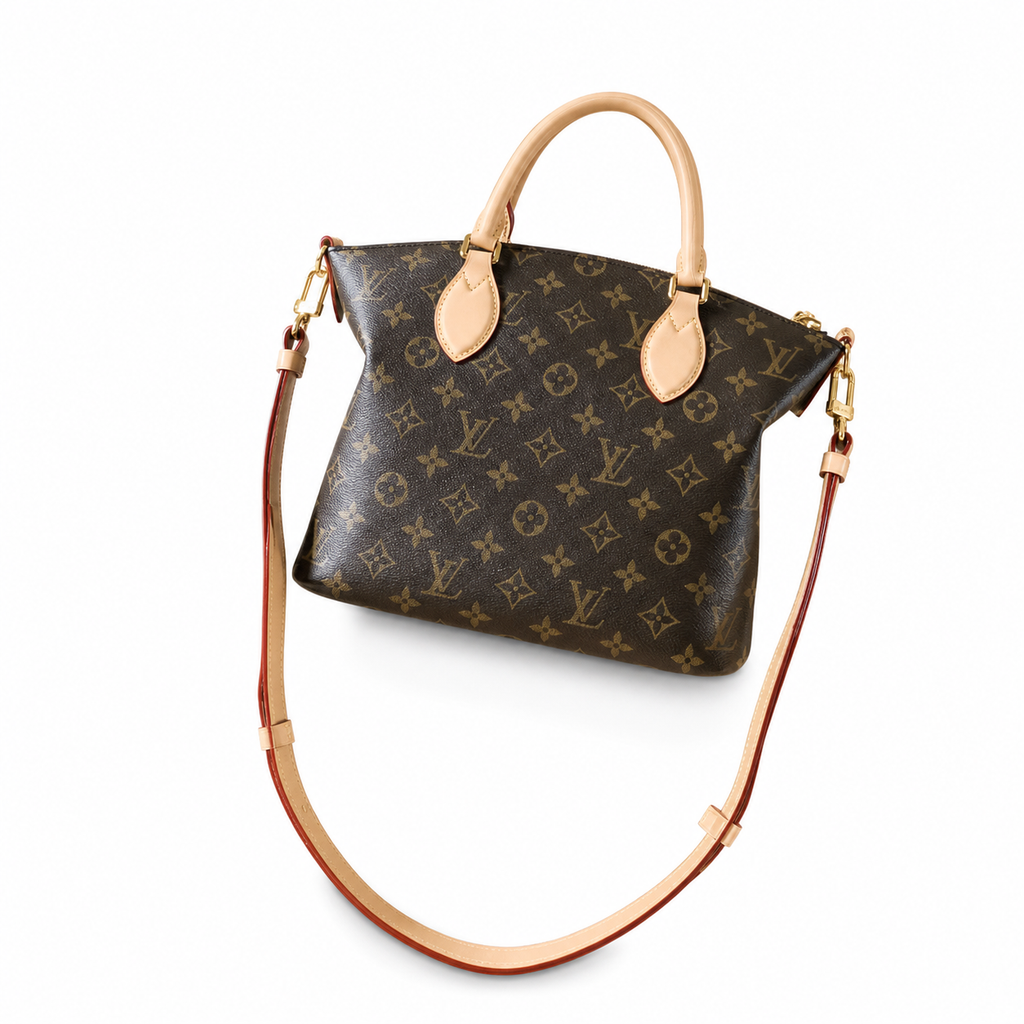 Louis Vuitton Boétie PM — Monogram Canvas, Vachetta Leaf Tab & Red Edge