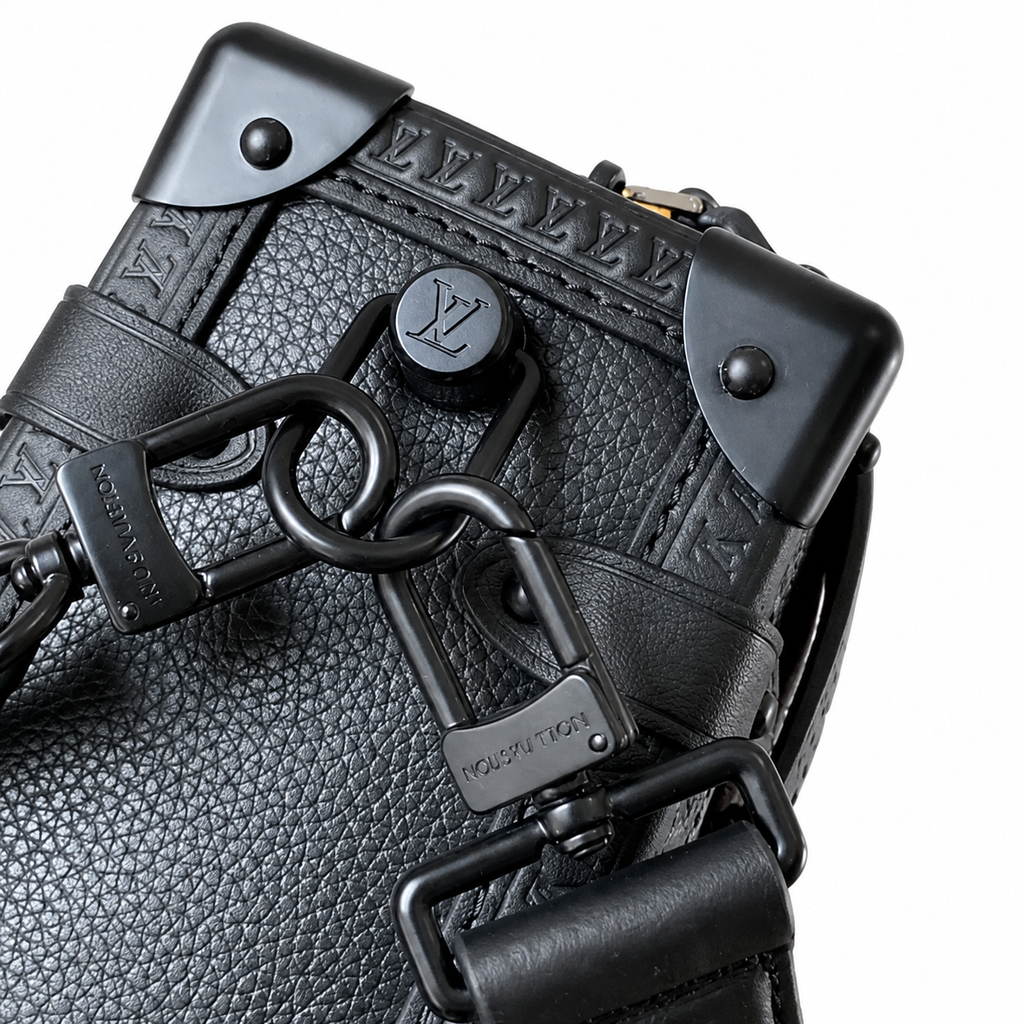 Louis Vuitton Soft Trunk — Noir Taurillon Monogram, All-Black Hardware & Black Chain Strap