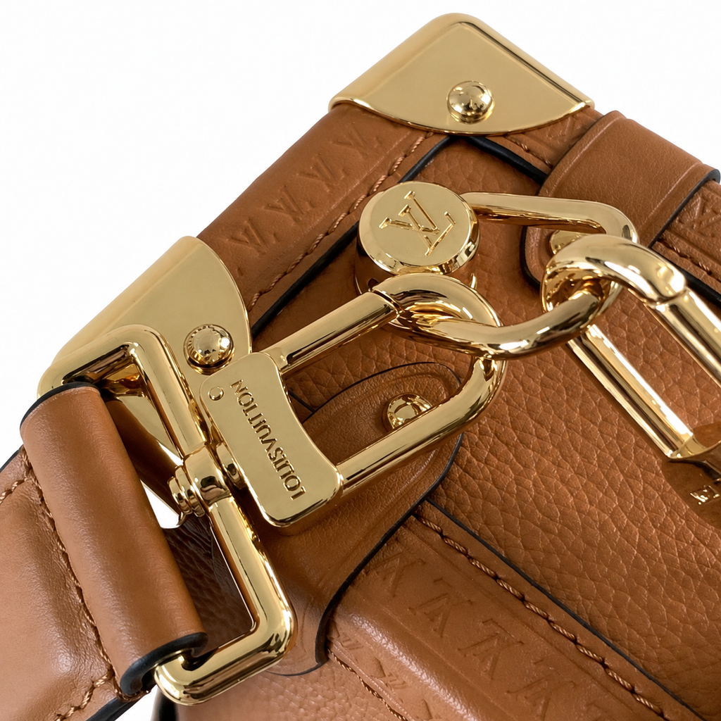 Louis Vuitton Petite Malle Souple — Cognac Taurillon, Gold Front Lock & Chain Strap
