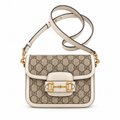 Gucci Horsebit 1955 Mini Crossbody Bag in White Leather