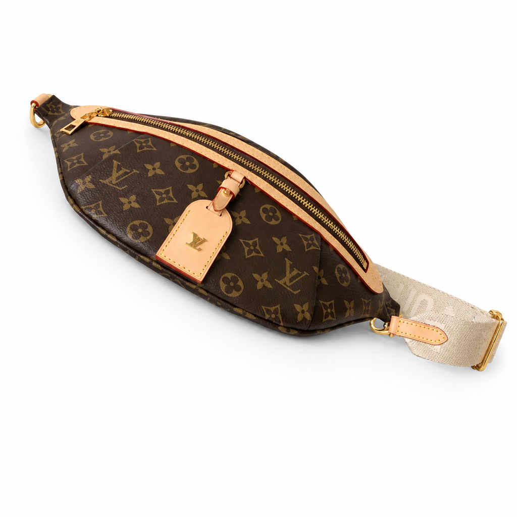 Louis Vuitton Bumbag — Monogram Canvas, Vachetta Trim & Red Interior Stitching