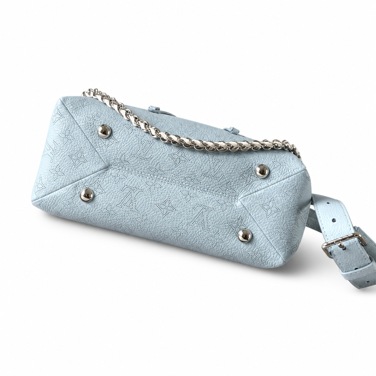 Louis Vuitton Carryall Dark PM — Mahina Perforated Leather in Bleu Glacier