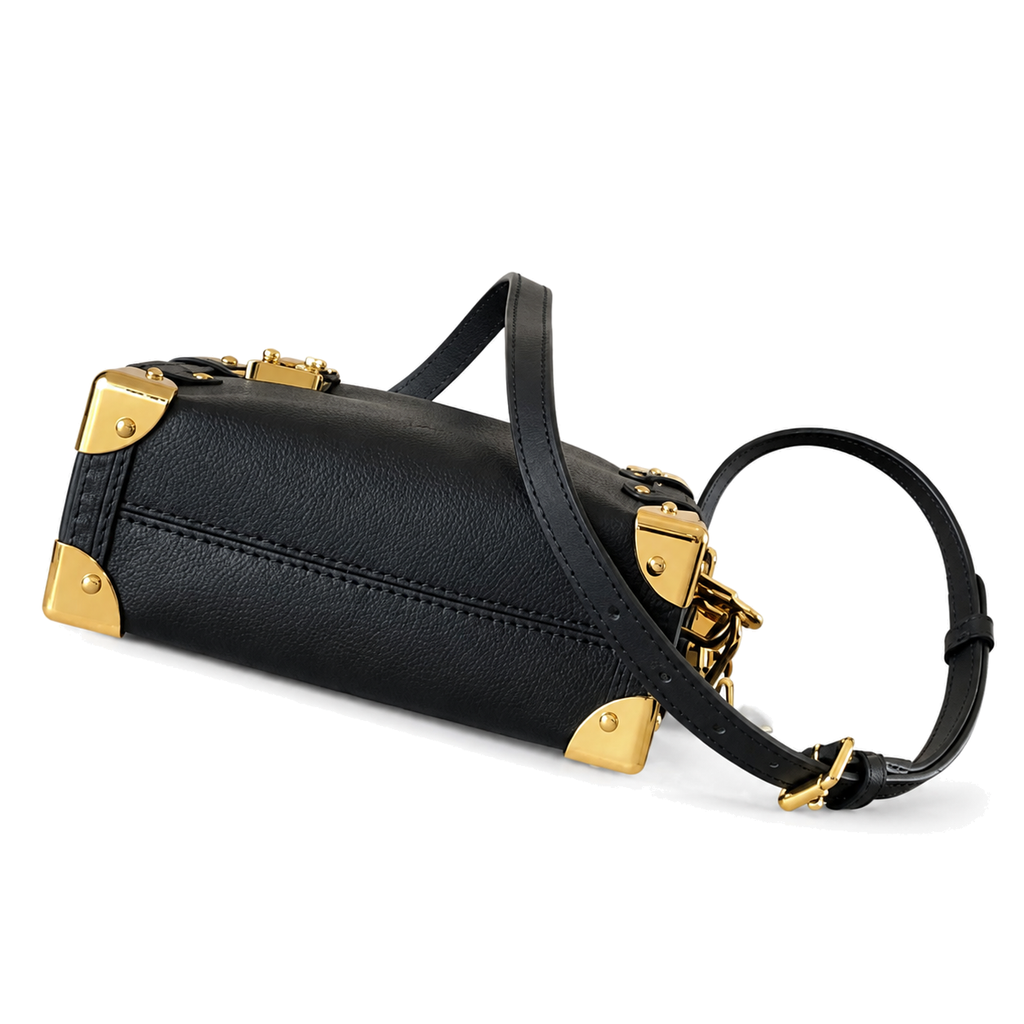 Louis Vuitton Soft Trunk — Noir Empreinte, Eight Gold Corner Plates & Turn-Lock Clasp