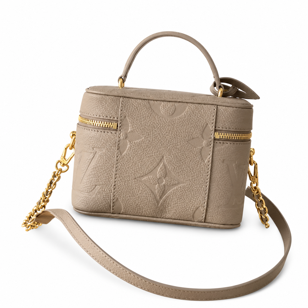Louis Vuitton Vanity PM — Monogram Empreinte Leather in Tourterelle