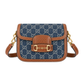 Gucci Horsebit 1955 Mini Crossbody Bag in GG Denim