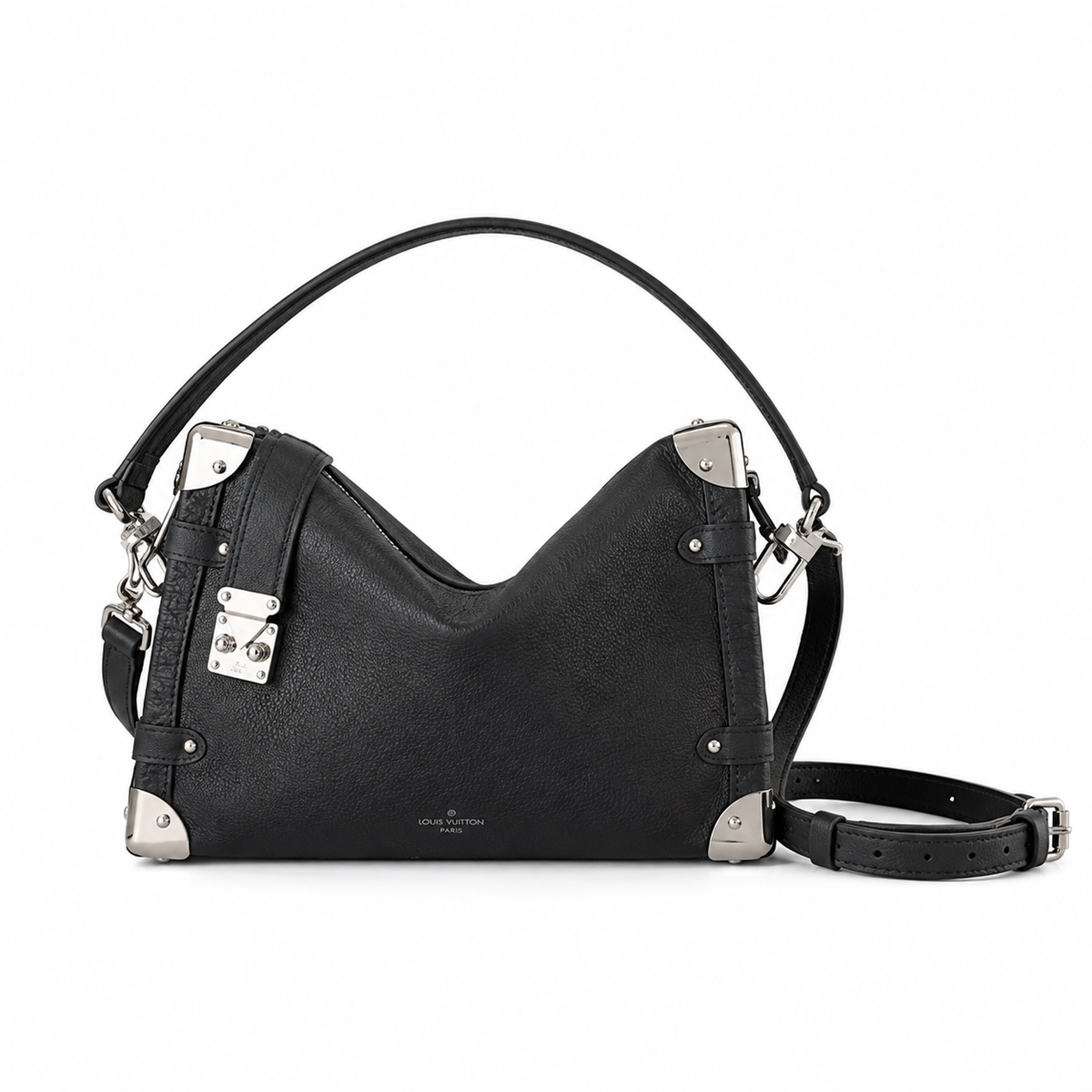 Louis Vuitton Soft Trunk — Noir Calfskin, Silver Corner Fittings & Side Lock Hardware