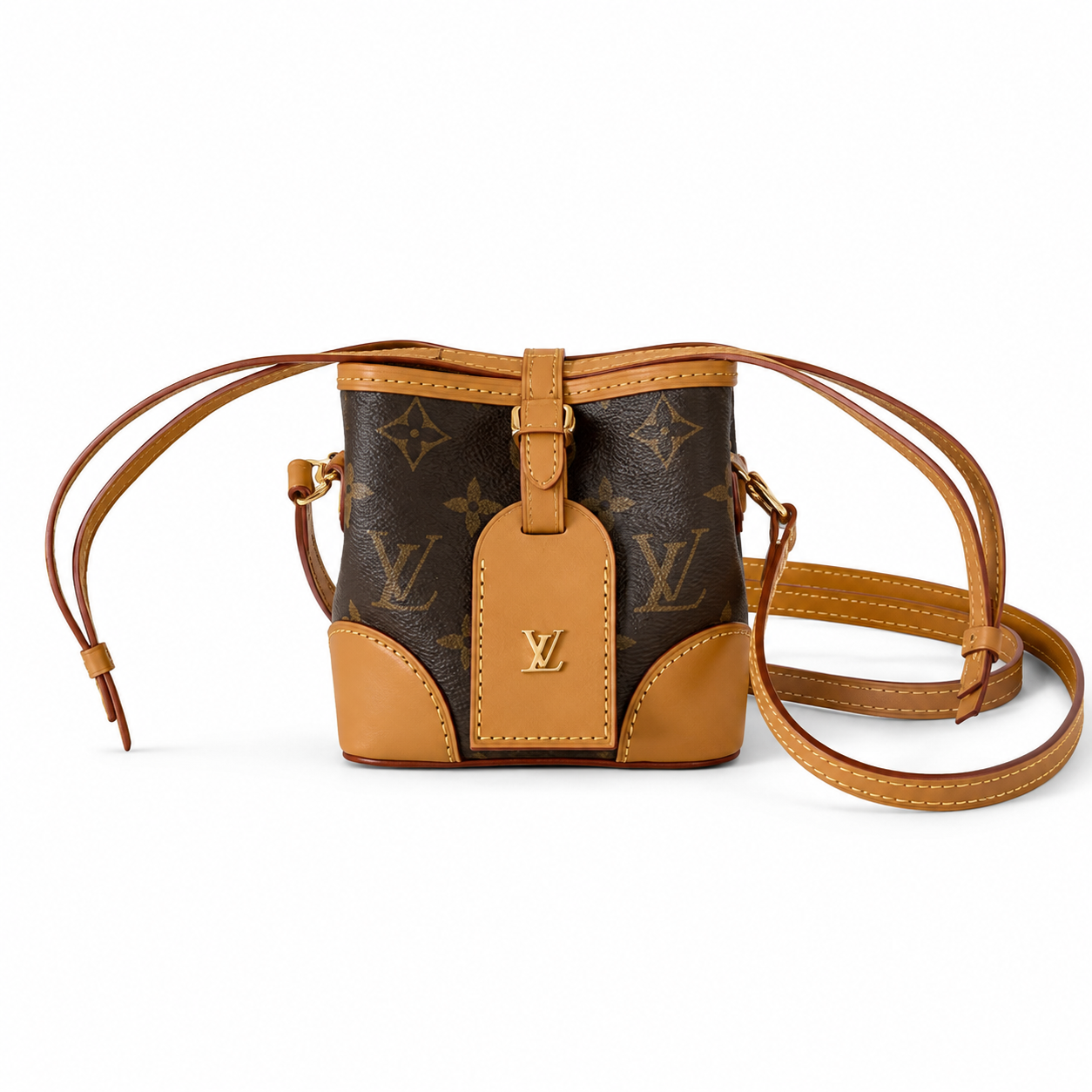Louis Vuitton Noé Purse — Monogram Canvas, Vachetta Corner Guards & LV Tag