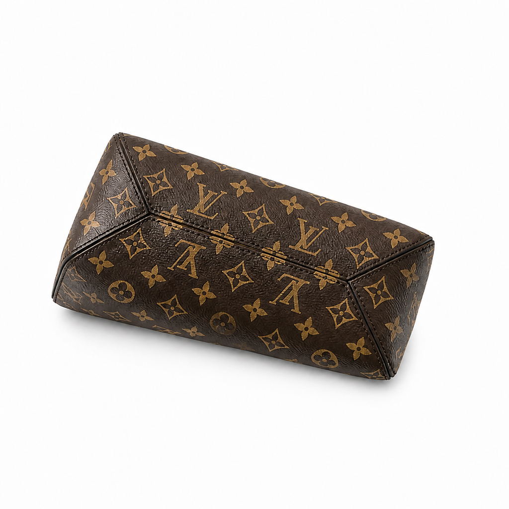 Louis Vuitton Flower Hobo — Monogram Canvas, Gold LV Padlock, Black Leather Border & Magnetic Snap