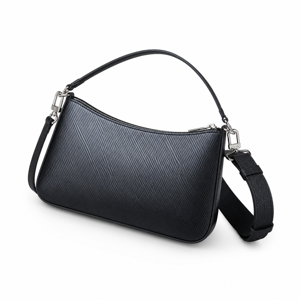 Louis Vuitton Croisette — Noir Epi Leather & Monogram Canvas Strap