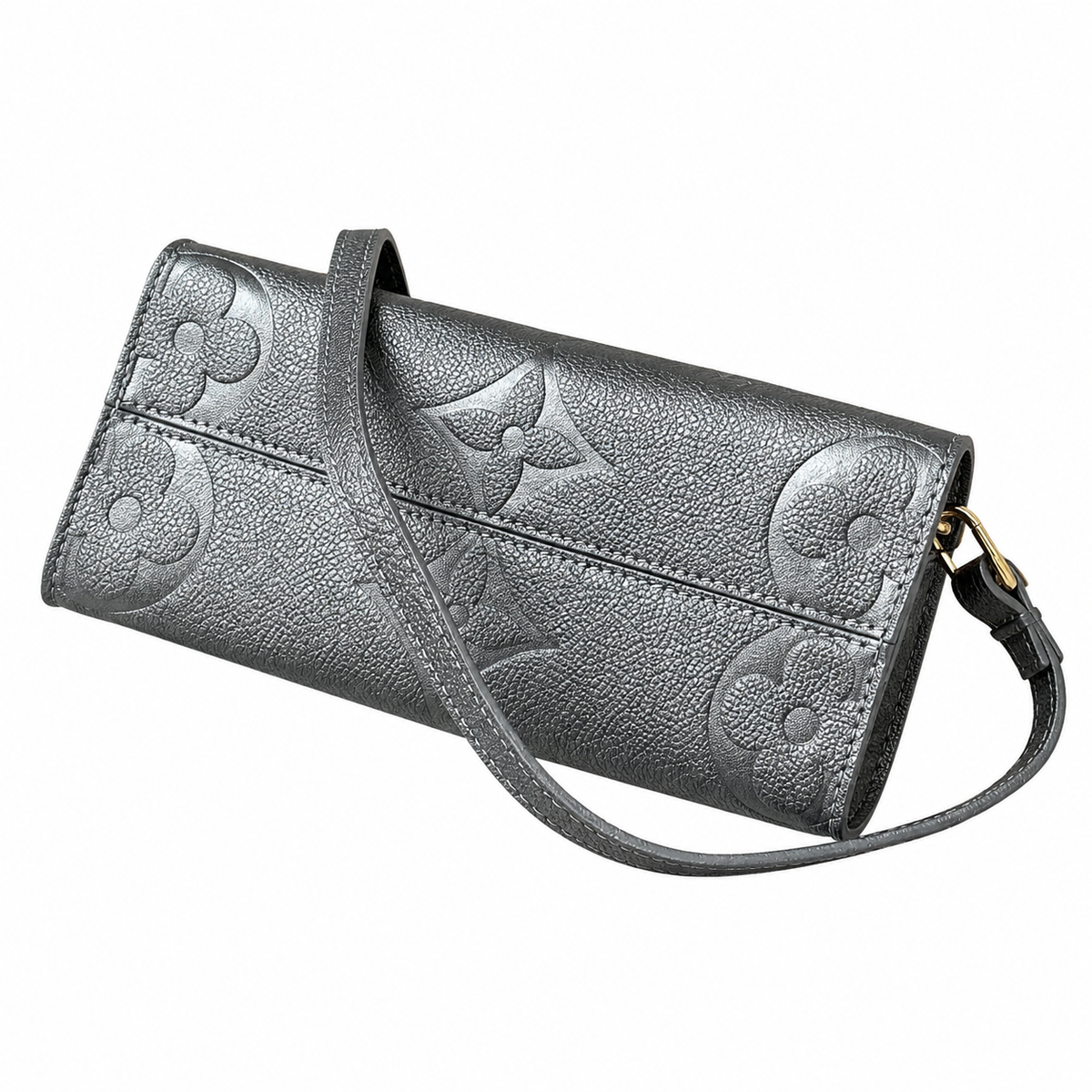 Louis Vuitton Pochette Métis East West — Argent Metallic Giant Empreinte & Wrist Strap