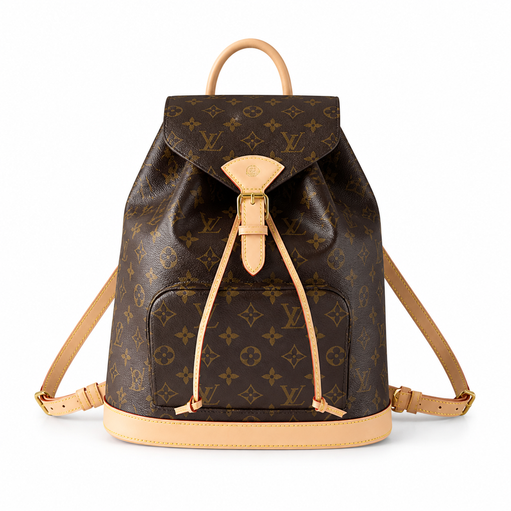 Louis Vuitton Montsouris MM Backpack — Monogram Canvas with Vachetta Leather Trim