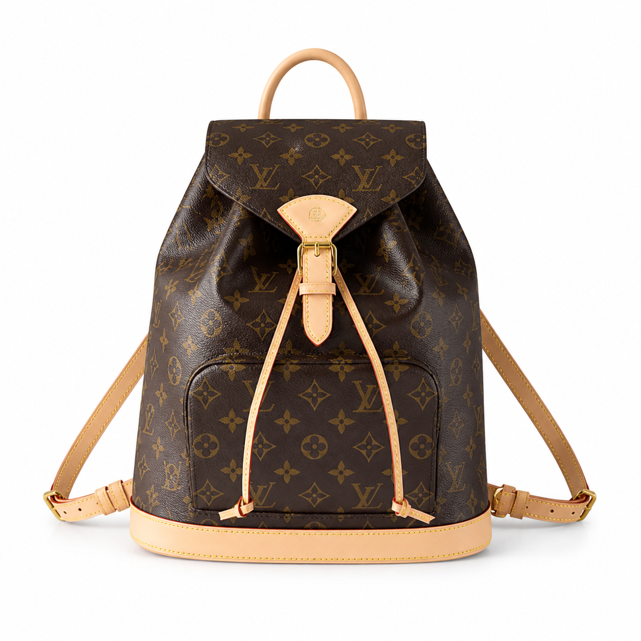 Louis Vuitton Montsouris MM Backpack — Monogram Canvas with Vachetta Leather Trim